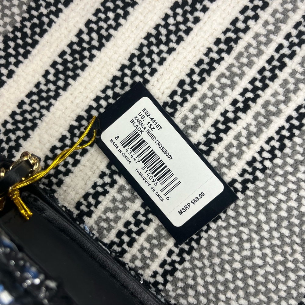 bebe Black and Blue Tweed Shoulder Bag - Picture 3 of 8